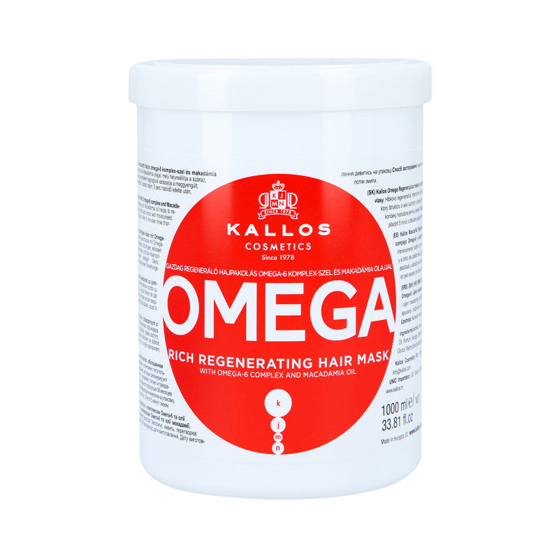 KALLOS KJMN OMEGA Maska s Omega-6 komplexem a makadamiovým olejem 1000 ml