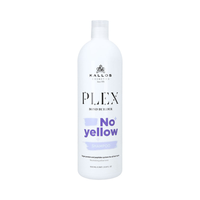 KALLOS PLEX NO YELLOW Fioletowy szampon do włosów blond kompleksem protein roślinnych i peptydów 1000 ml