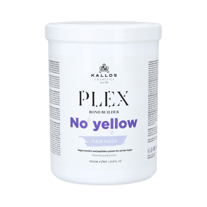 KALLOS PLEX NO YELLOW Maska na blond vlasy s komplexem rostlinných proteinů a peptidů 1000 ml