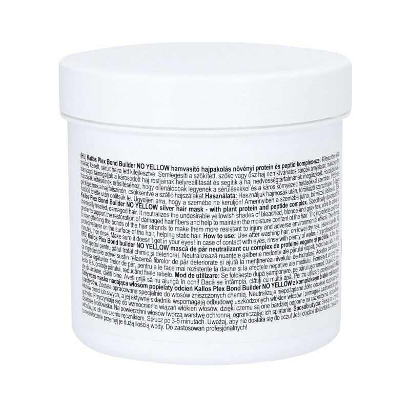 KALLOS PLEX NO YELLOW Maschera per capelli biondi con un complesso di proteine ​​vegetali e peptidi 275 ml #3
