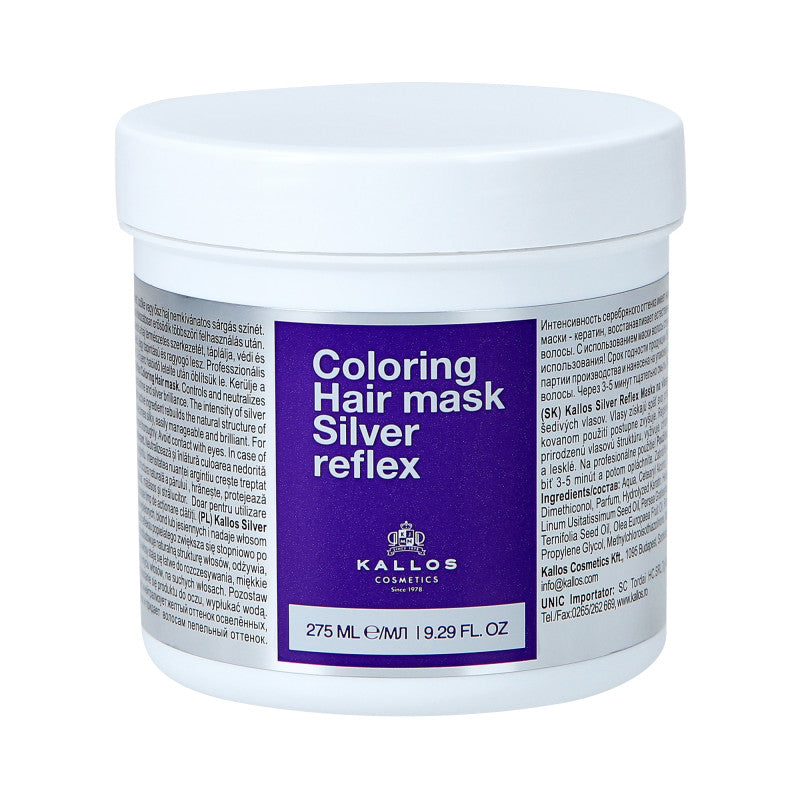 KALLOS SILVER REFLEX maska na neutralizaci stínu vlasů 275 ml