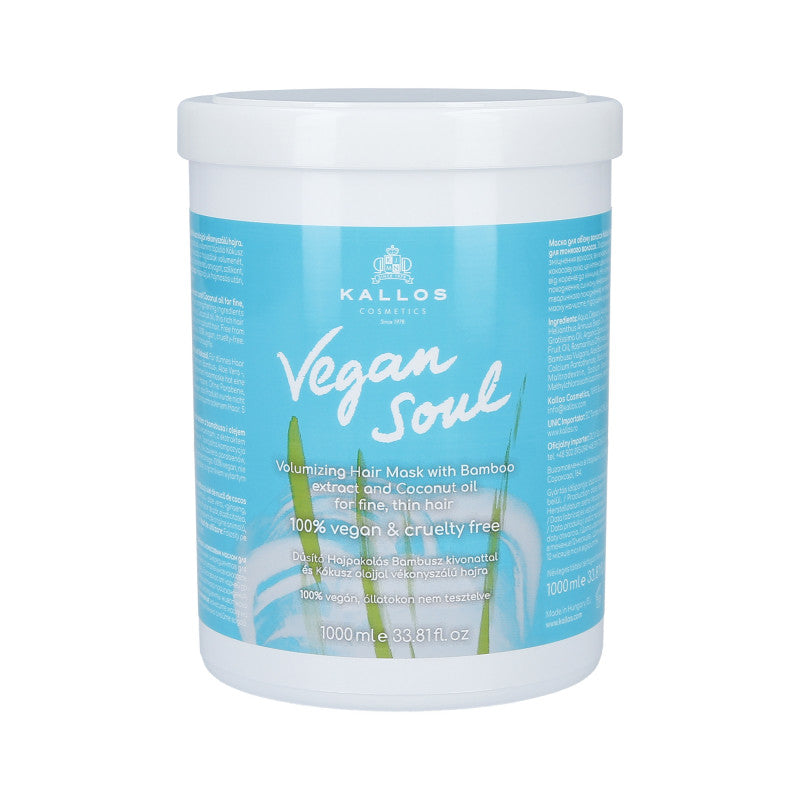 KALLOS VEGAN SOUL Maska nadająca włosom objętość 1000 ml