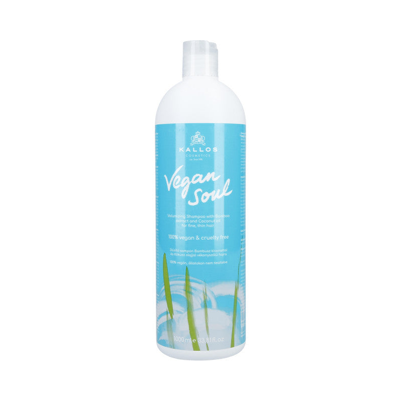 KALLOS VEGAN SOUL Shampooing qui donne du volume aux cheveux, 1000 ml