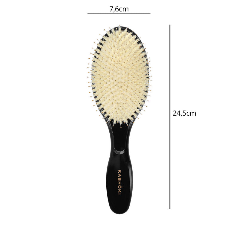 KASHŌKI Smooth White Detangler Velký kartáč s bílými kančími štětinami, oválný #3