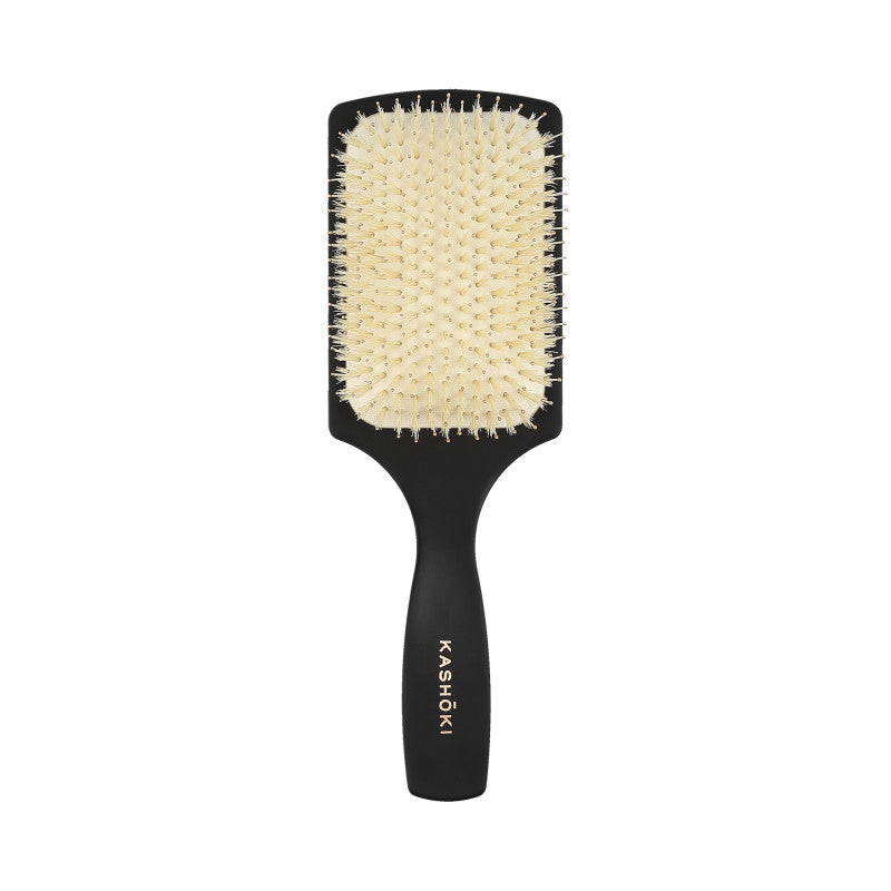 KASHŌKI Smooth White Detangler Brush s bílými kančími štětinami, pádlo