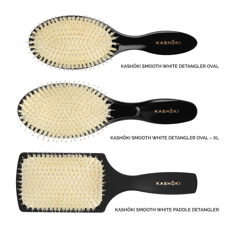 KASHŌKI Smooth White Detangler Sada 3 štětců s bílými kančími štětinami #2