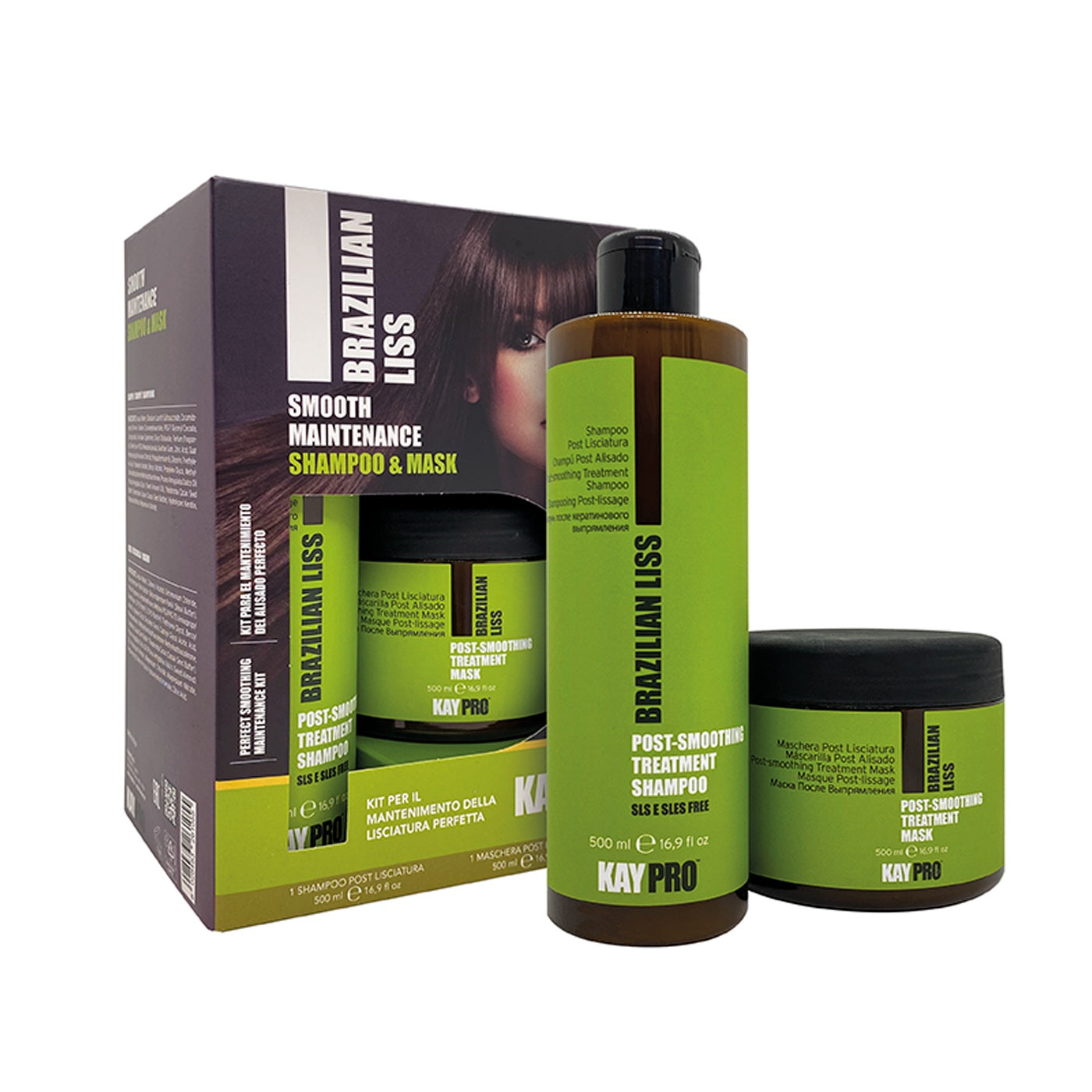 KAYPRO BRAZILIAN LISS SMOOTH MAINTENANCE Intensywnie wygładzający zestaw do włosów 2 x 500 ml
