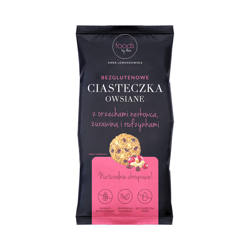 FOODS BY ANN Biscotti d'avena con anacardi, mirtilli rossi e uvetta 100 g