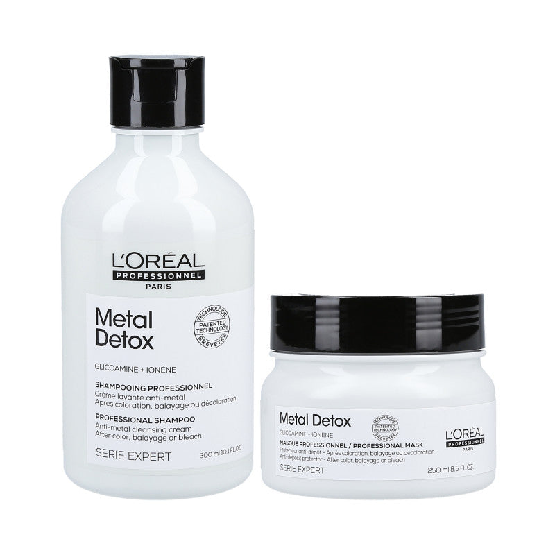 L’OREAL PROFESSIONNEL METAL DETOX Zestaw do włosów farbowanych Szampon 300 ml + Maska  250 ml