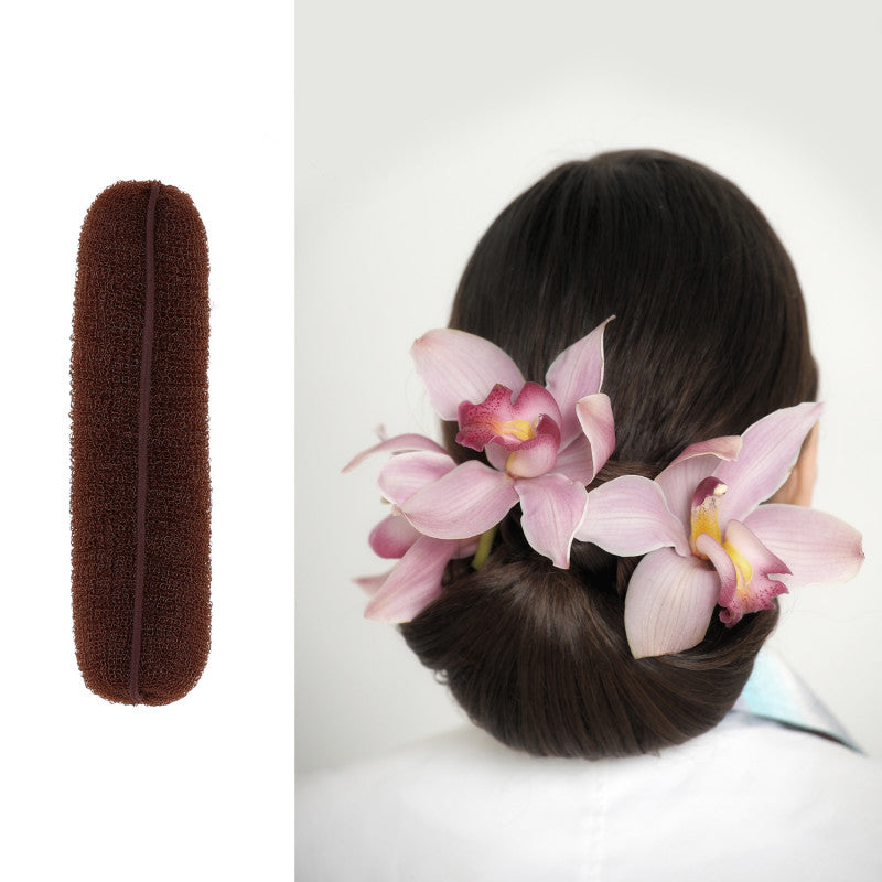 LUSSONI Chouchou à Chignon avec elastique, Marron, 150 mm #5