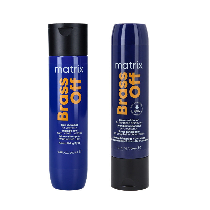 MATRIX TOTAL RESULTS BRASS OFF Zestaw do włosów naturalnych i farbowanych szampon 300 ml+odżywka 300 ml