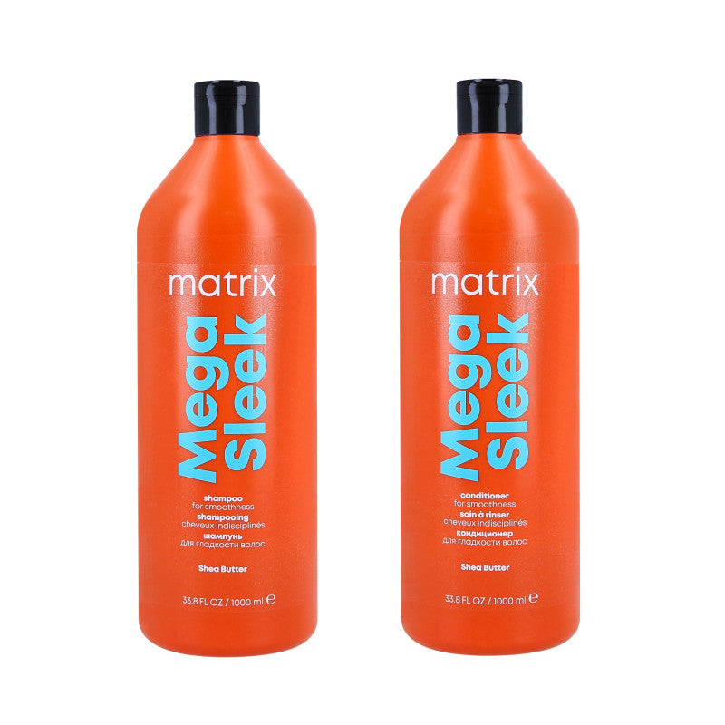 MATRIX TOTAL RESULTS MEGA SLEEK Set lisciante per capelli ruvidi shampoo 1000 ml + balsamo 1000 ml