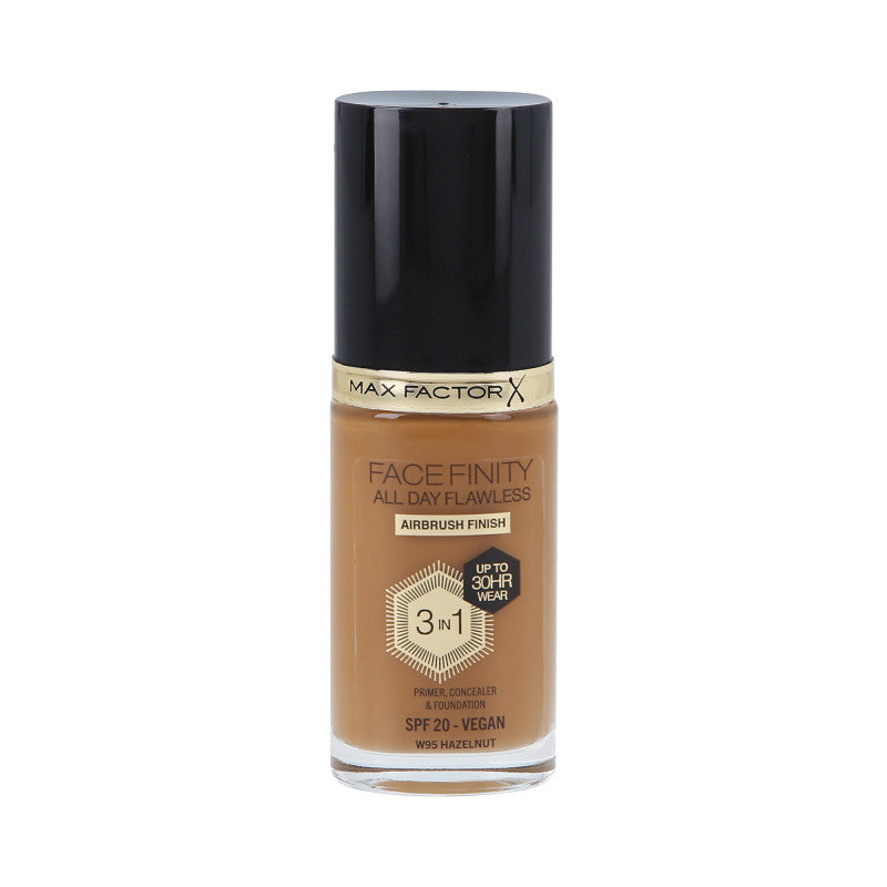 MAX FACTOR FACEFINITY ALL DAY FLAWLESS 3w1 30H Podkład do twarzy SPF20 W95 HAZELNUT 30 ml