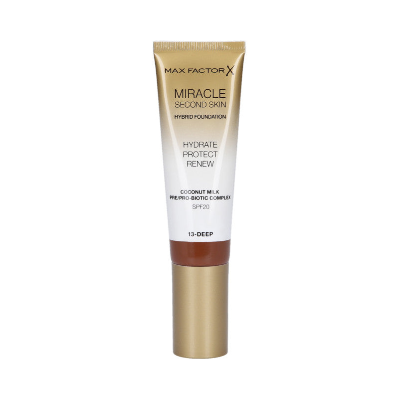 MAX FACTOR MIRACLE Second Skin Nawilżający podkład do twarzy SPF20 013 Deep 30 ml