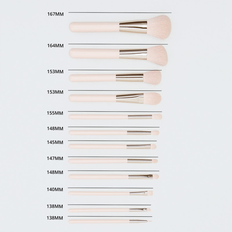 MIMO Sada 12 štětců na make-up, růžové #2