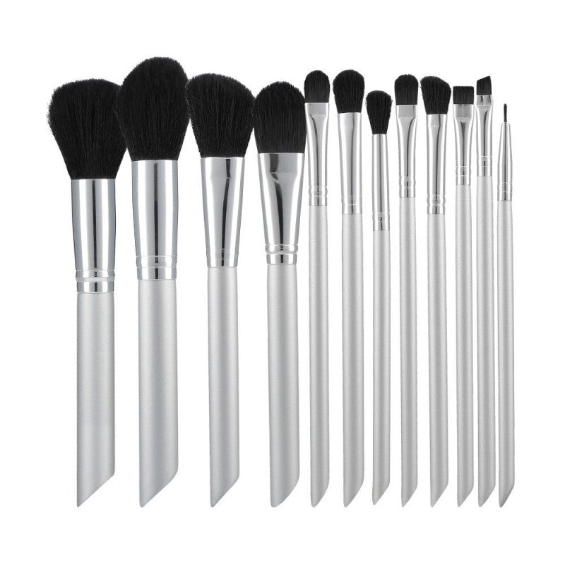 MIMO Set Pennelli Makeup Viso 18 Pezzi, Bianco