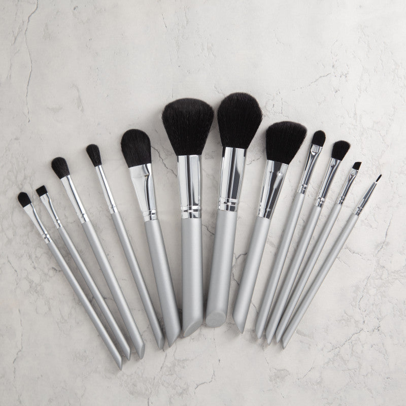 MIMO Set Pennelli Makeup Viso 18 Pezzi, Bianco #3