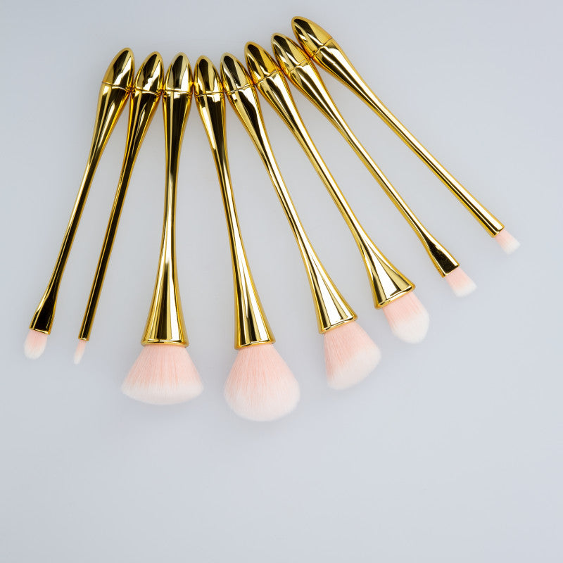 MIMO Zestaw 8 pędzli do makijażu, Złoty #2