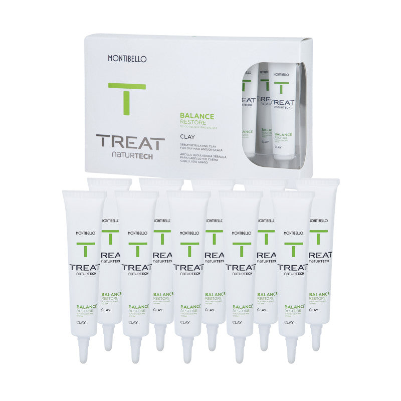 MONTIBELLO TREAT NATURTECH BALANCE RESTORE Thérapie à l'argile pour cheveux gras 10x20ml
