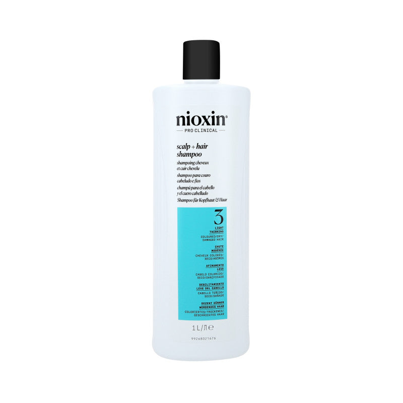 NIOXIN PRO CLINICAL 3 Posilující šampon pro barvené a mírně řídnoucí vlasy 1000 ml