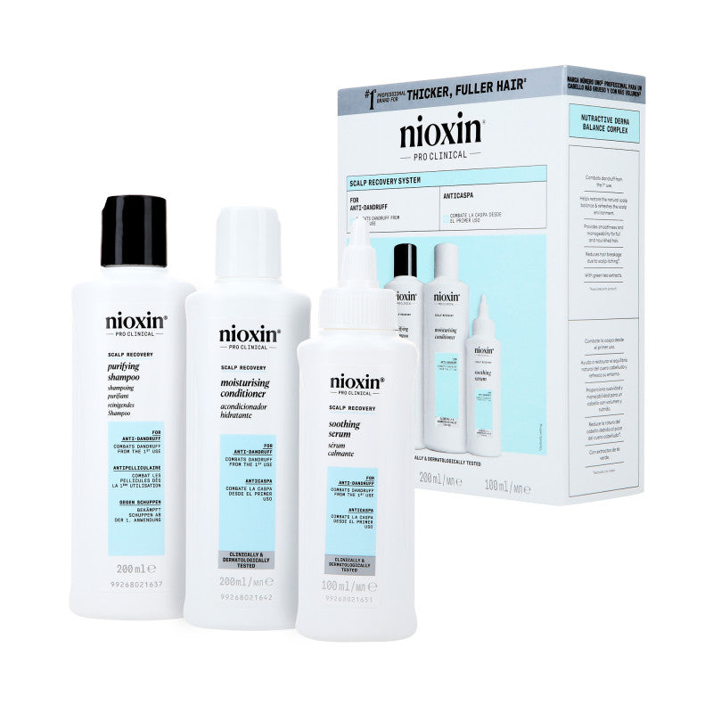 NIOXIN PRO CLINICAL SCALP RECOVERY KIT Łagodzący zestaw do pielęgnacji włosów 2 x 200 ml + 100 ml