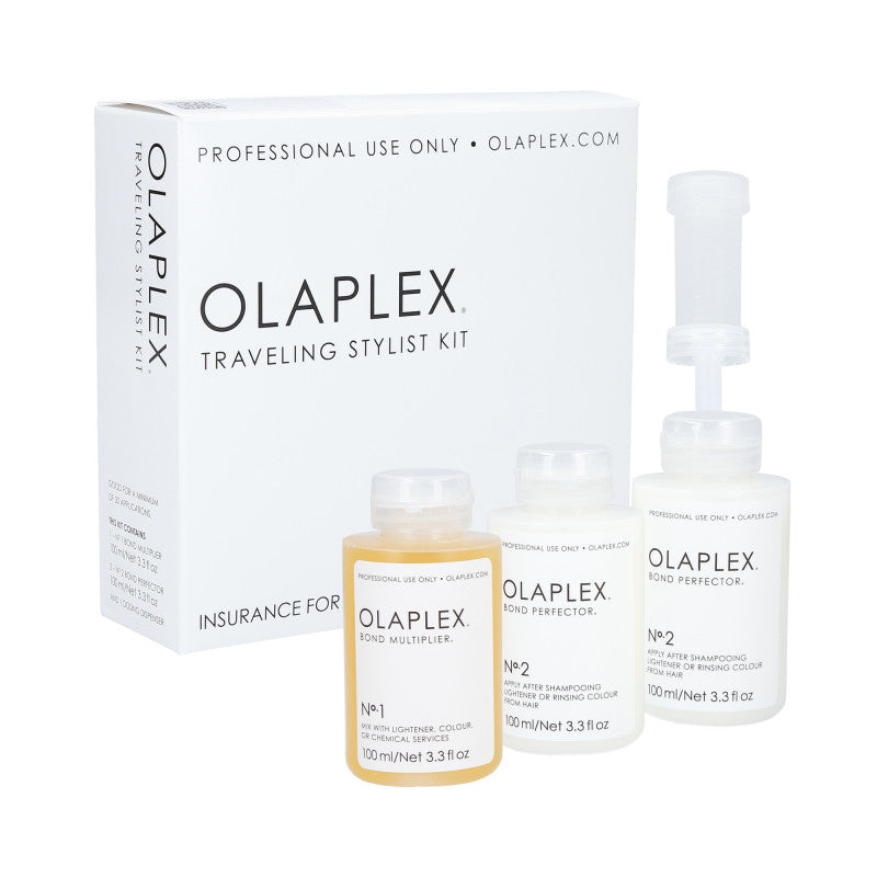 OLAPLEX TRAVELING STYLIST KIT Zestaw do profesjonalnej regeneracji włosów No.1 100 ml + 2x No.2 100 ml