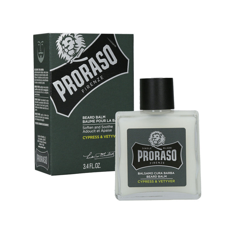 PRORASO SINGLE BLADE Cyprès&Vetyver Baume à barbe 100 ml
