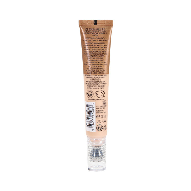 RIMMEL MULTI TASKER WAKE ME UP Rozświetlający podkład i korektor 2w1 030 Light 20 ml #2