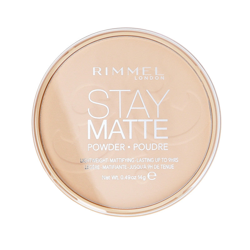 RIMMEL STAY MATTE LONG LASTING Matujący puder prasowany 001 Transparent 14 g