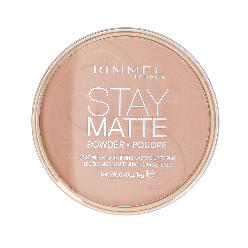 RIMMEL STAY MATTE LONG LASTING Matujący puder prasowany 005 Silky Beige 14 g