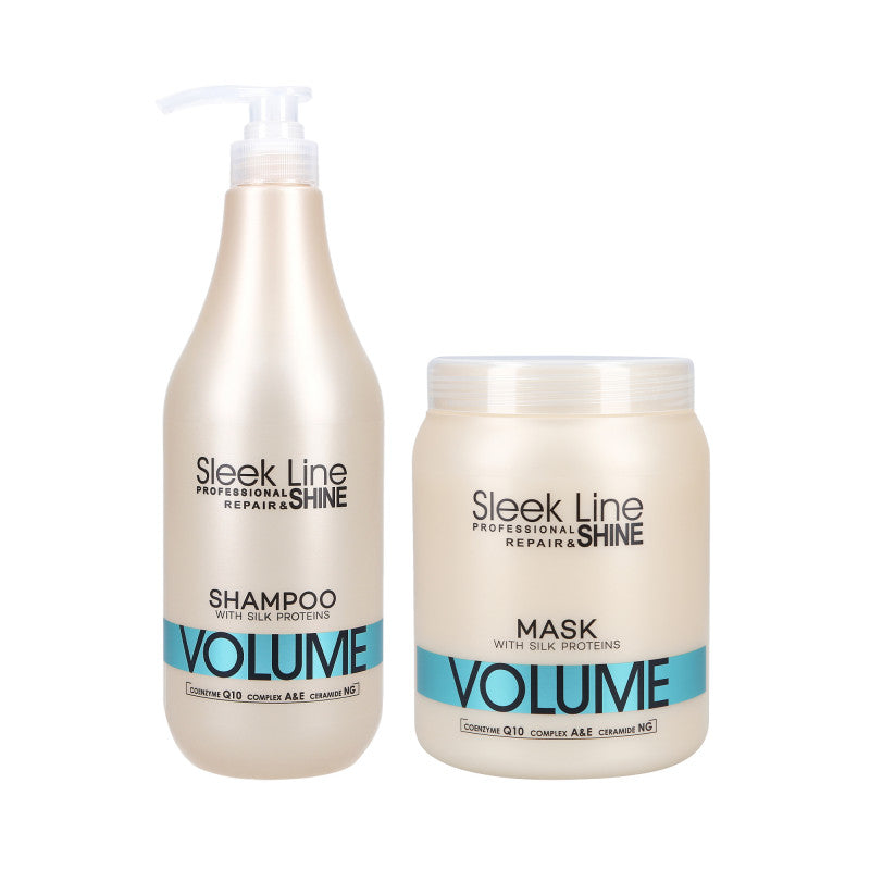 STAPIZ SLEEK LINE VOLUME Masque en soie 1000 ml + Shampoing 1000 ml