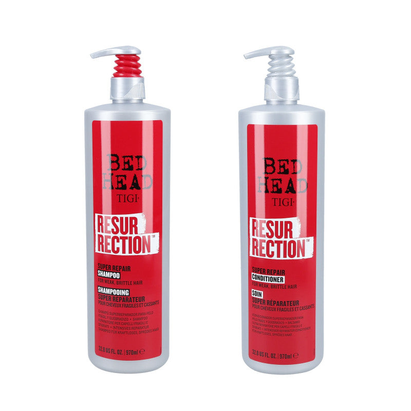 TIGI BED HEAD RESURRECTION Zestaw do włosów osłabionych Szampon 970 ml + Odżywka 970 ml