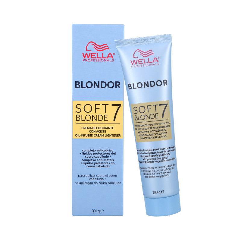 WELLA PROFESSIONALS BLONDOR SOFT BLONDE 7 Krémový zesvětlovač na bázi směsi olejů 200 g