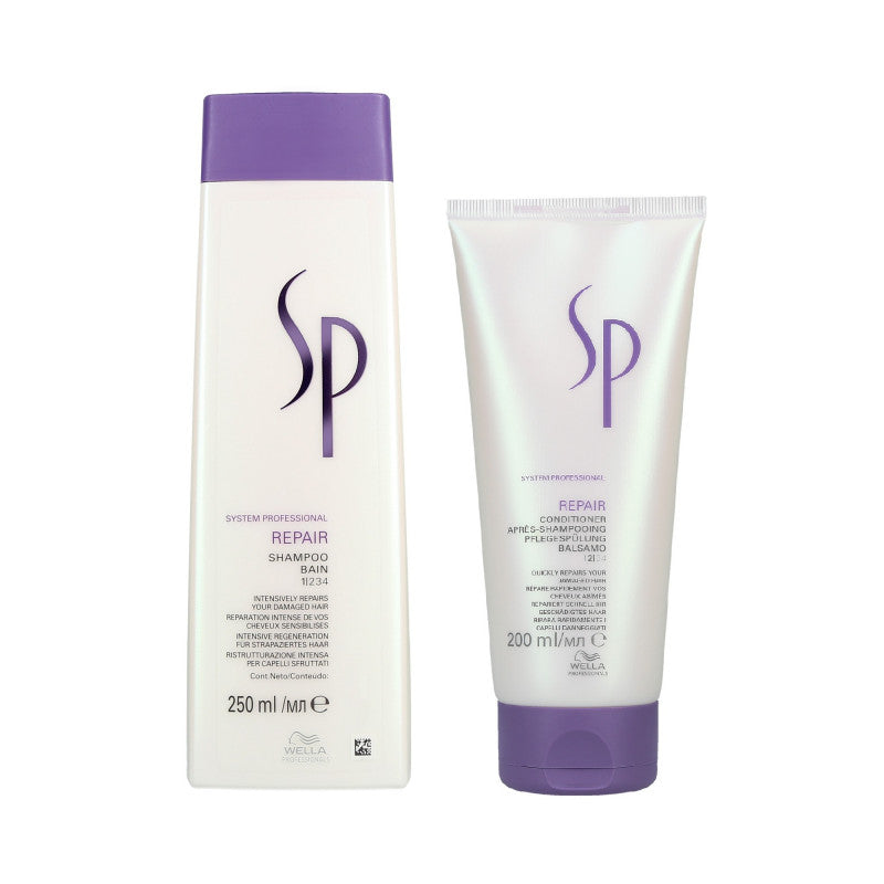 WELLA SP REPAIR Zestaw do włosów zniszczonych szampon 250 ml+odżywka 200 ml